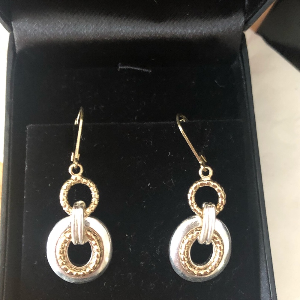 Silver and Gold drop earrings
